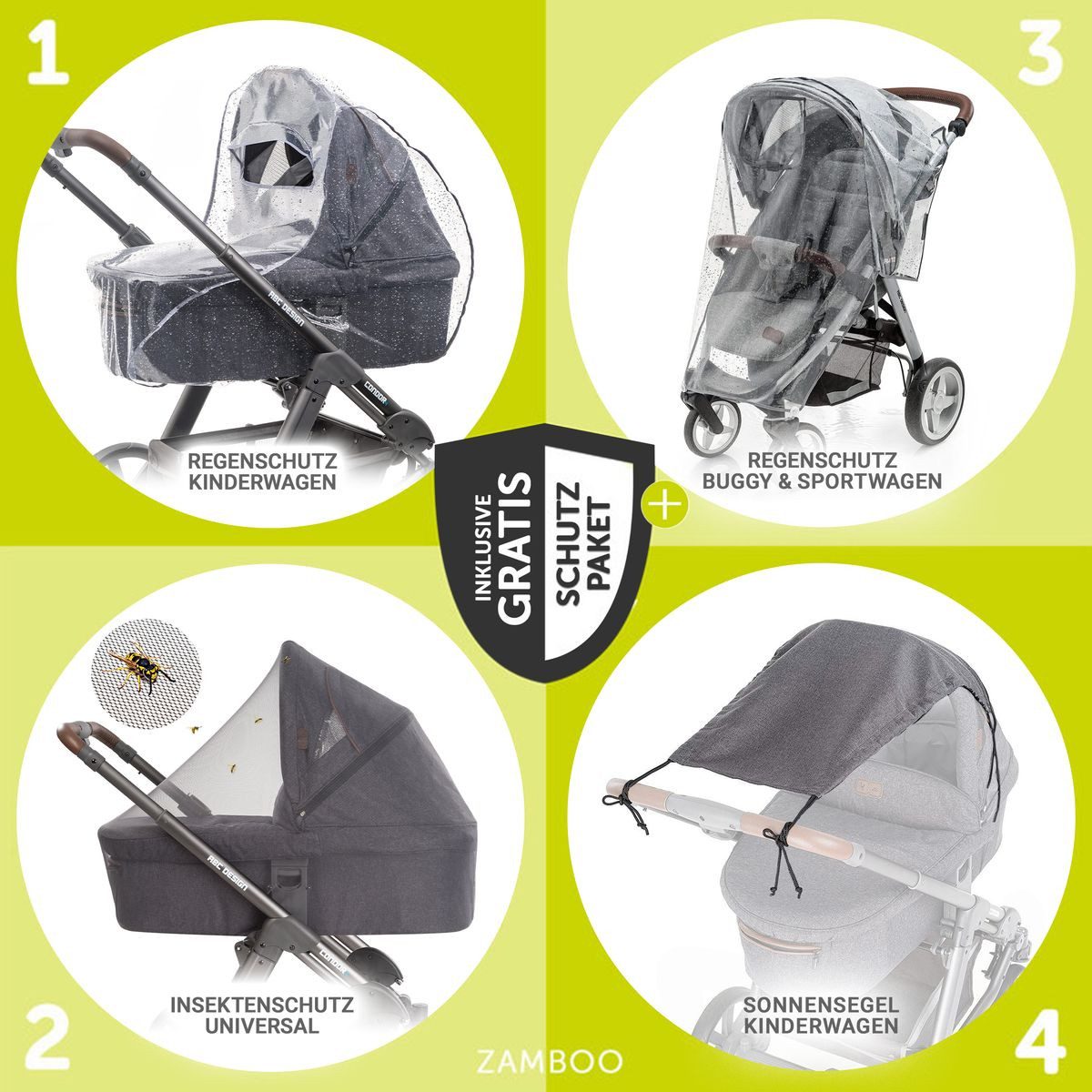 Kombi-Kinderwagen Vision X Duoset Silver - Melange Grey