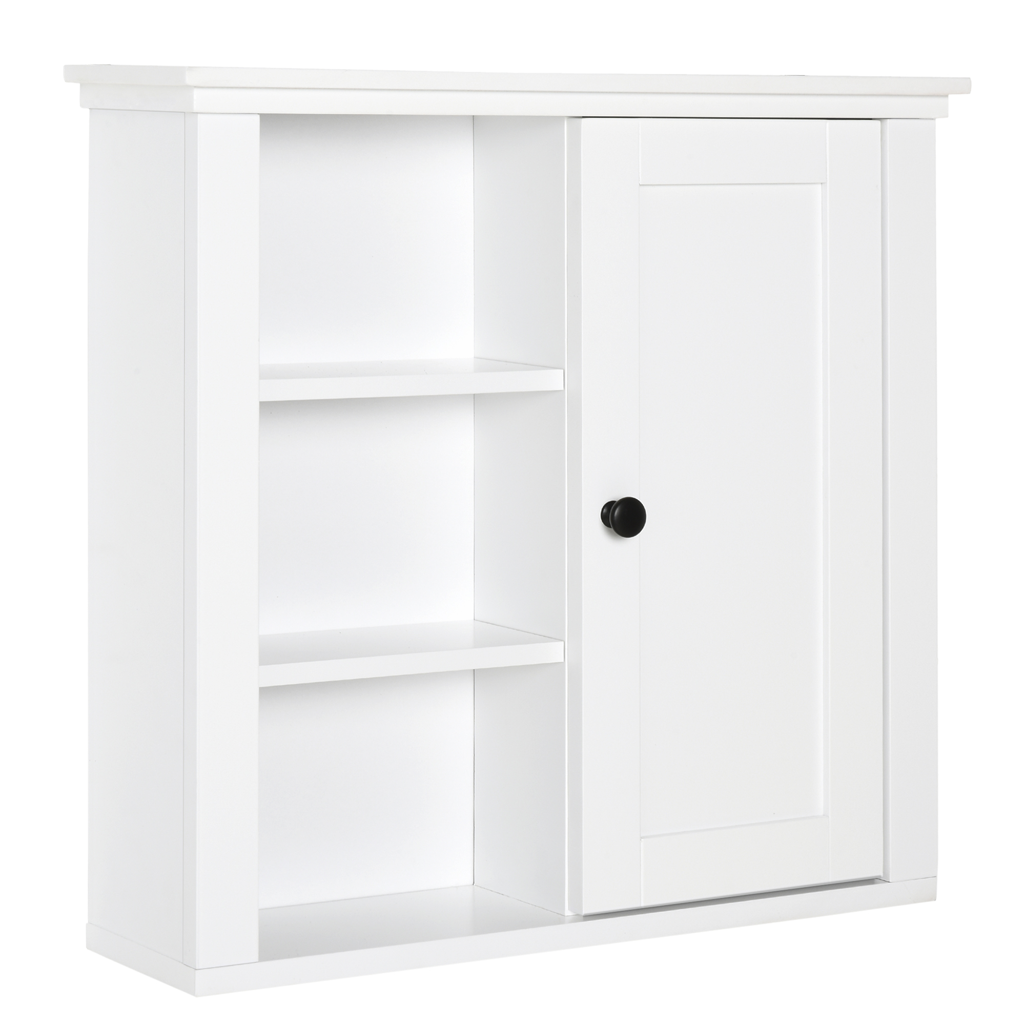 HOMCOM Badschrank Küchenschrank Hängeschrank Badezimmerschrank Badregal Wandschrank vestellbarer Einlegeboden 3 x Fach Holz Weiß 53 x 14,5 x 50,5 cm