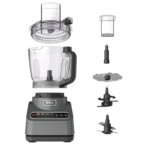 Ninja Food Processor, Professional Plus, 1000 Peak Watts, 4 Functions for Chopping, Slicing, Purees & Dough with 9 Cup Processor Bowl, 3 Blades, Food Chute & Pusher, Silver, BN601: Home & Kitchen