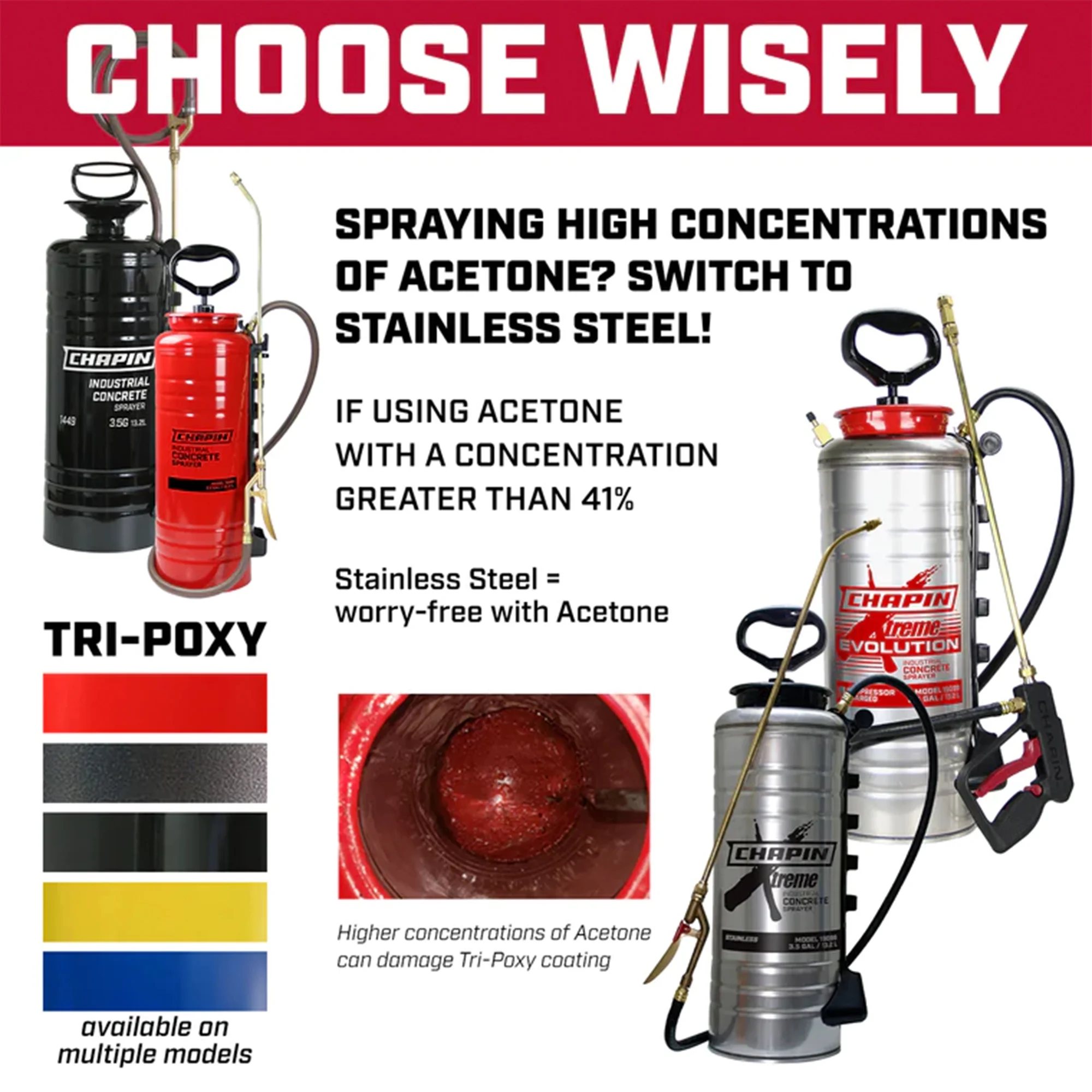Chapin 1949 3.5 Gallon Tri-Poxy Industrial Concrete Open Head Tank Sprayer