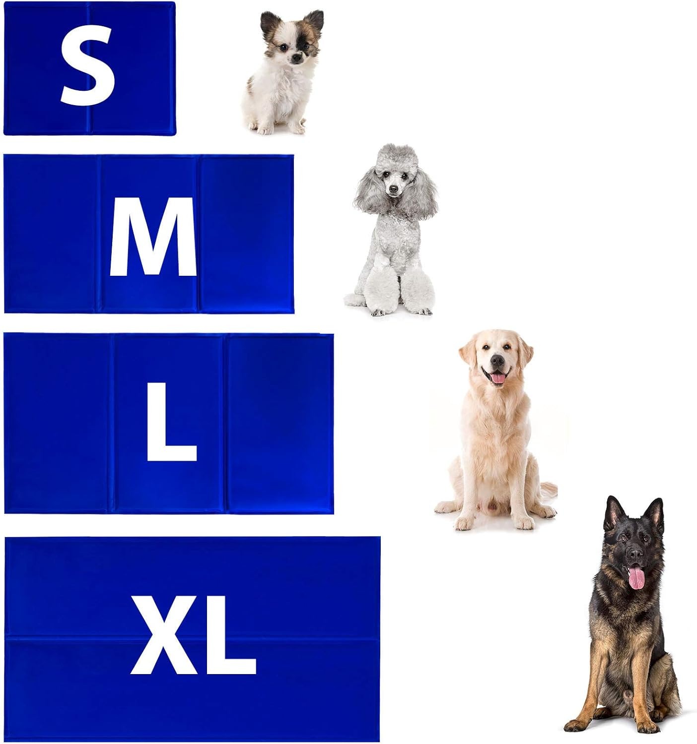 lionto Tappetino refrigerante per Animali Domestici Tappetino rinfrescante per Cani, (XL) 120x80 cm Blu