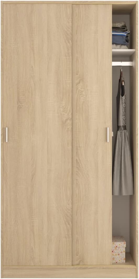 MarinelliGroup MAX019F Wardrobe with 2 Doors and 2 Shelves Oak 100 x 50 x 200 cm