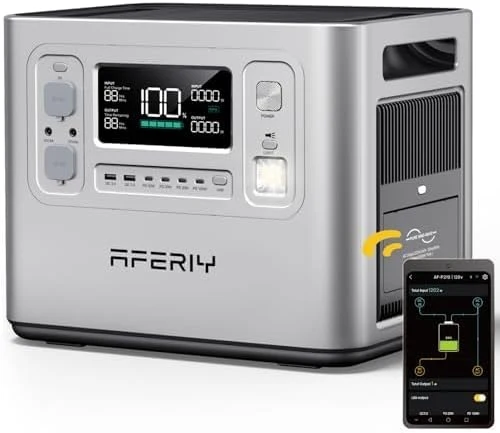 AFERIY 2400W2048Wh Tragbare Powerstation(Peak 4800W), 1,5Std Schnellladung
