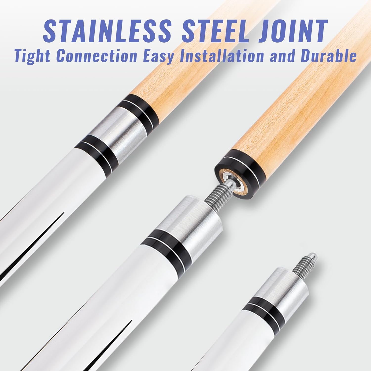 Sinsilvie 13mm 58 Pollici 19 20 Once Stecche Biliardo Pool,1/2 Maple Pool Cue Stick,Bastone da Biliardo da Bar per Uomini e Donne.