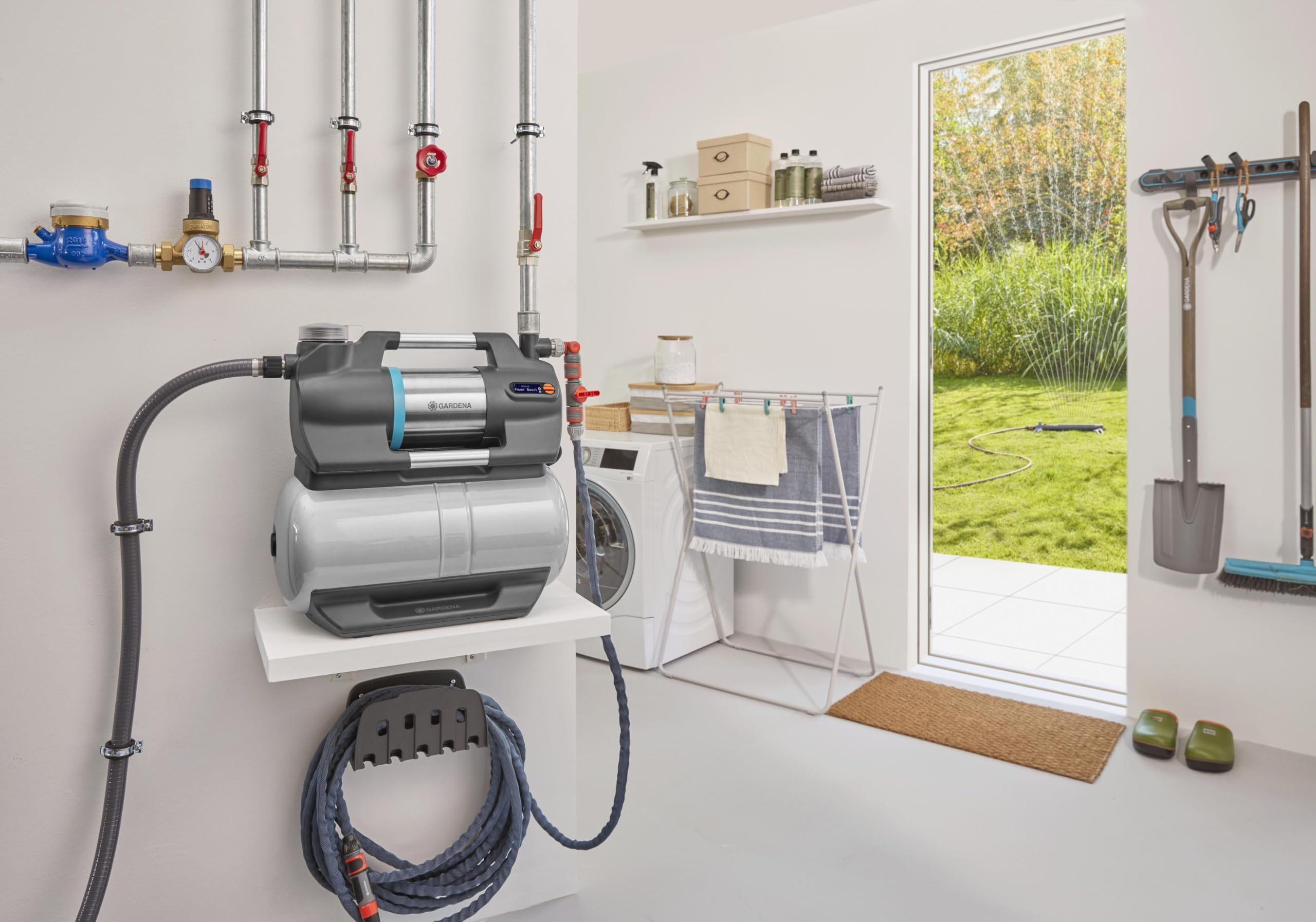 Hauswasserwerk 6300 25 l Wasserspeicher 6300 l/h Fördermenge integrierter Filter Trockenlaufsicherung
