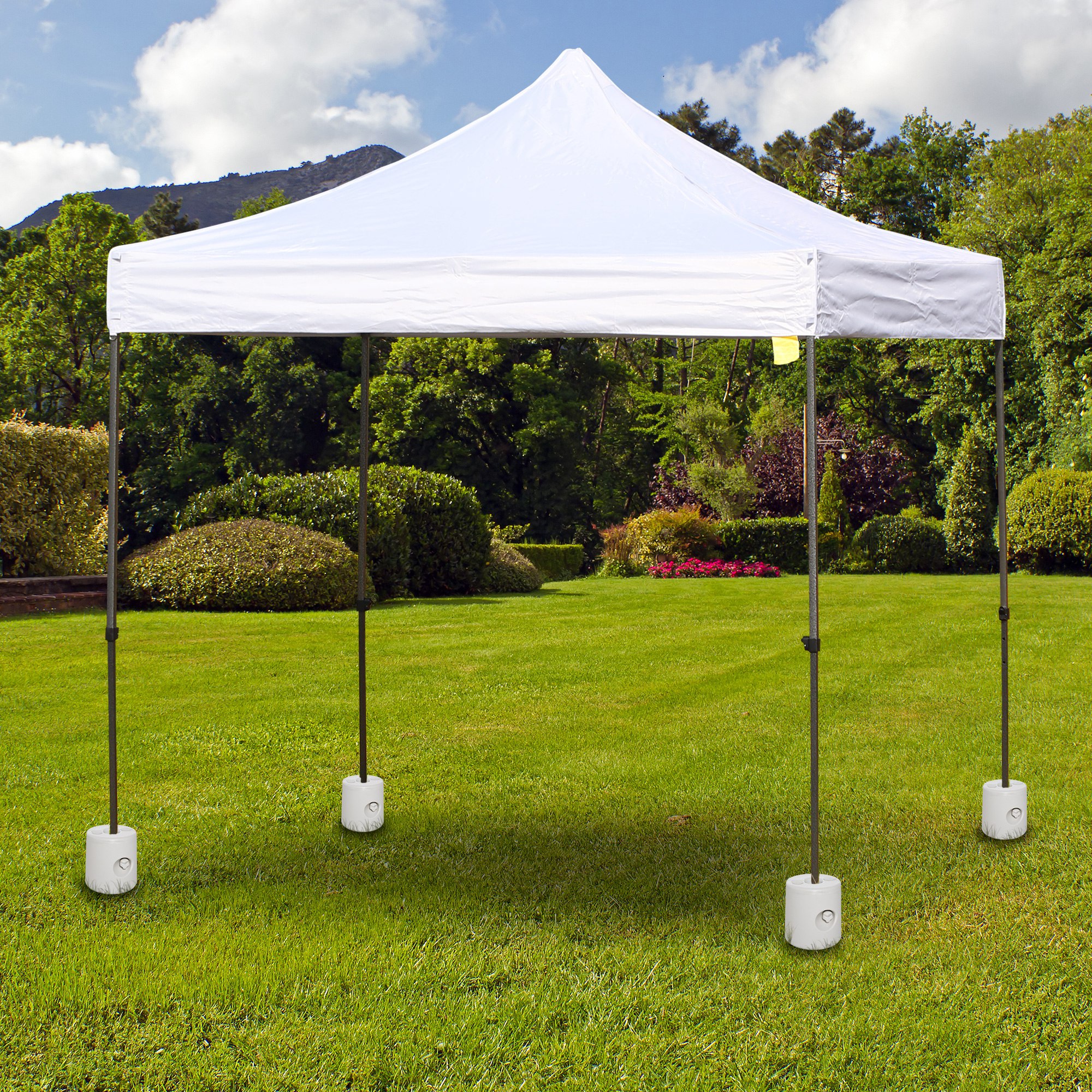 Outsunny 4 x Gewichte Pavillon Standfuß Standsicherung Partyzelt Befüllung mit Wasser/Sand PE ∅24xH25cm