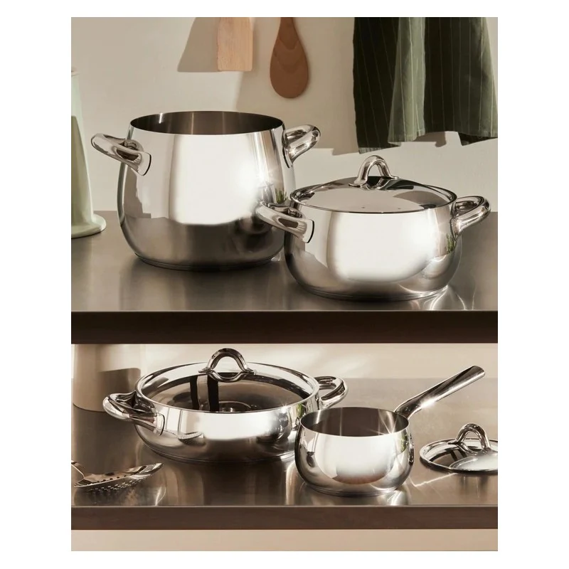 Alessi Set Pentole 7 Pezzi Mami SG100S7 – Batteria di Alta Qualità per Cucina
