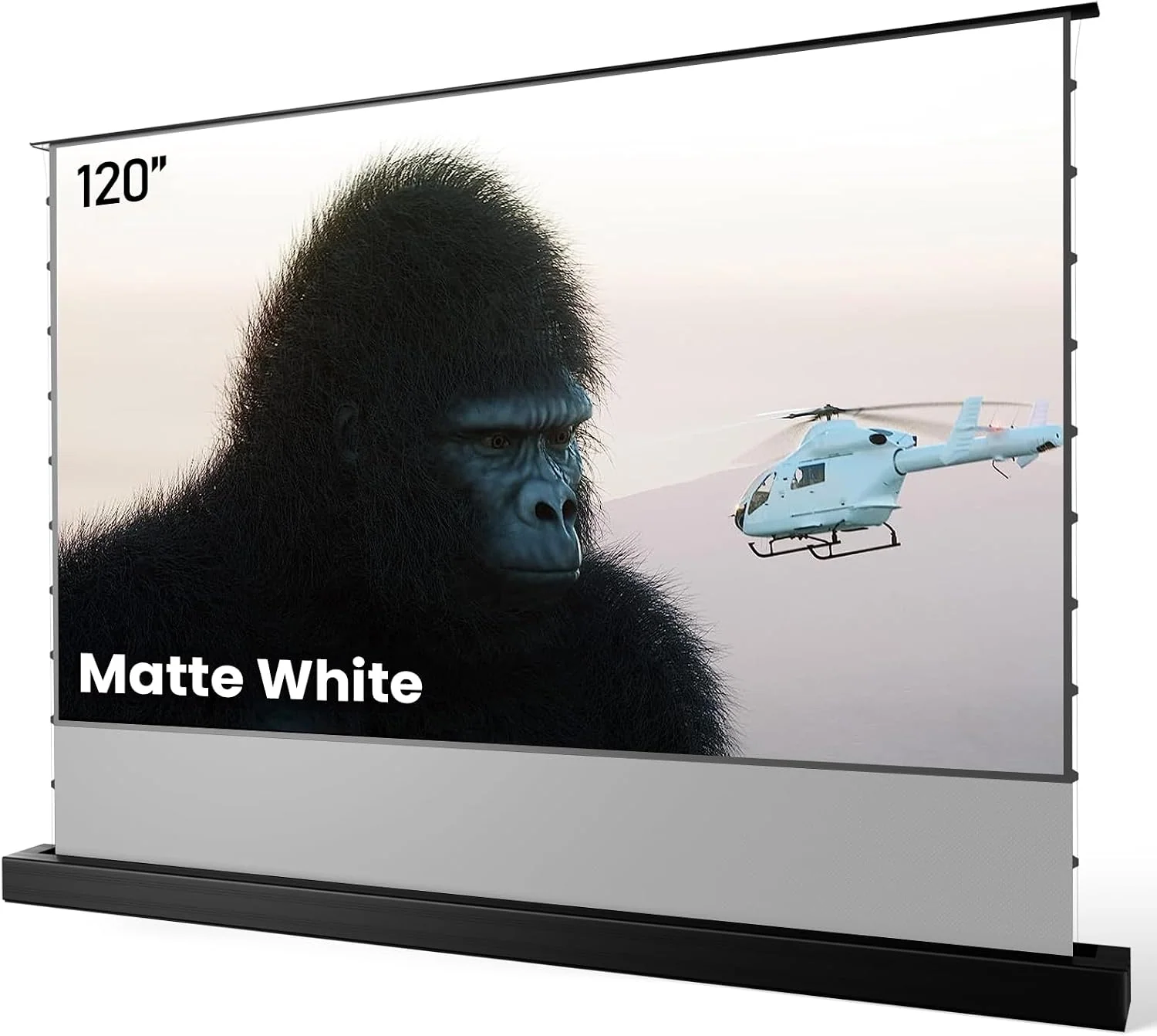 AWOL Projektionsleinwand, Schwarz, VISION 120-Zoll Elektrische Leinwand für, Heimkino-Standbildwand, 4K/8K Ultra HD
