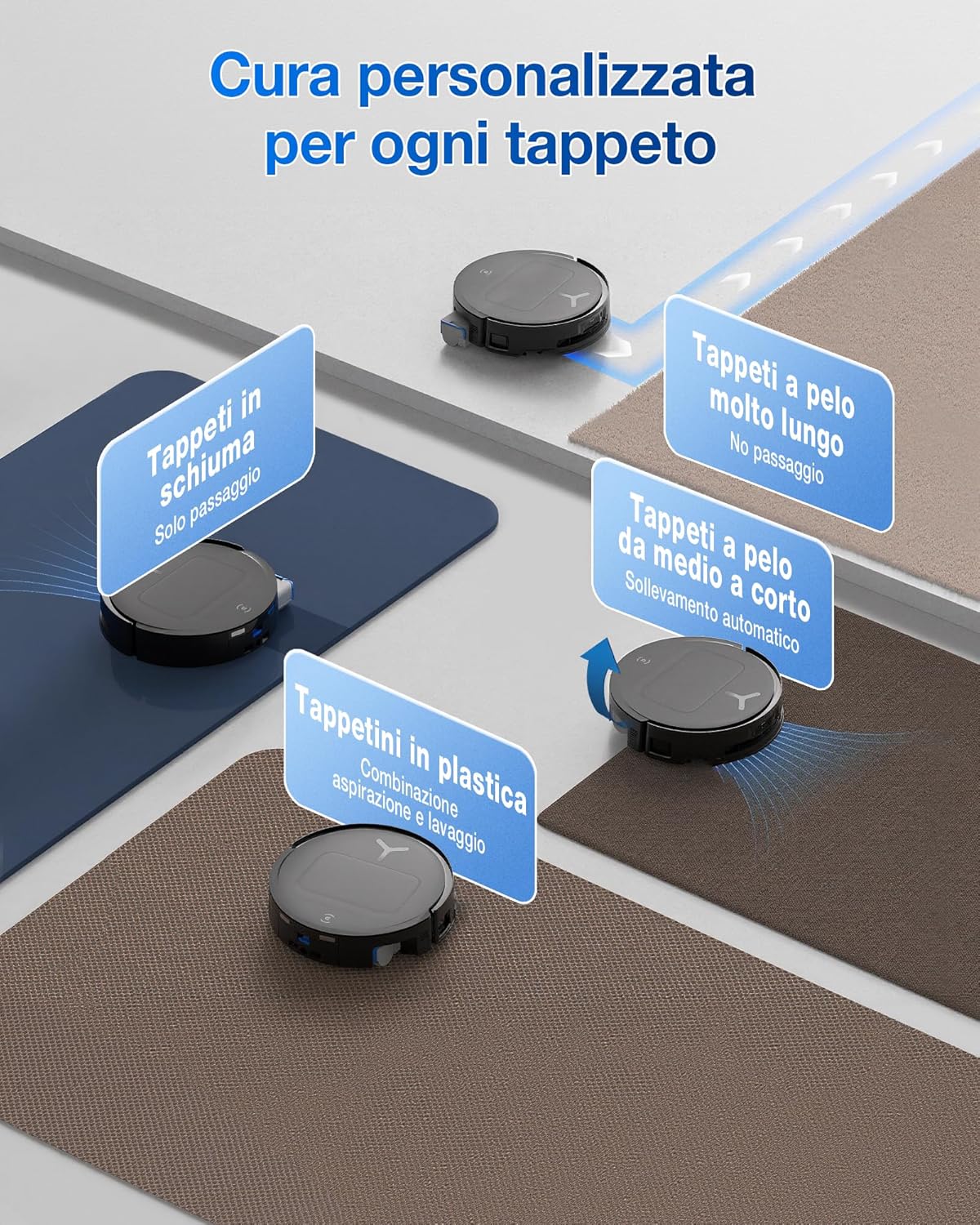 ECOVACS DEEBOT T80 OMNI Robot Aspirapolvere Lavapavimenti, 18.000 Pa, Spazzola OZMO ROLLER, ZeroTangle 3.0, Lavaggio Mocio con Acqua Calda a 40-75 °C, Asciugatura ad Aria Calda, Nero