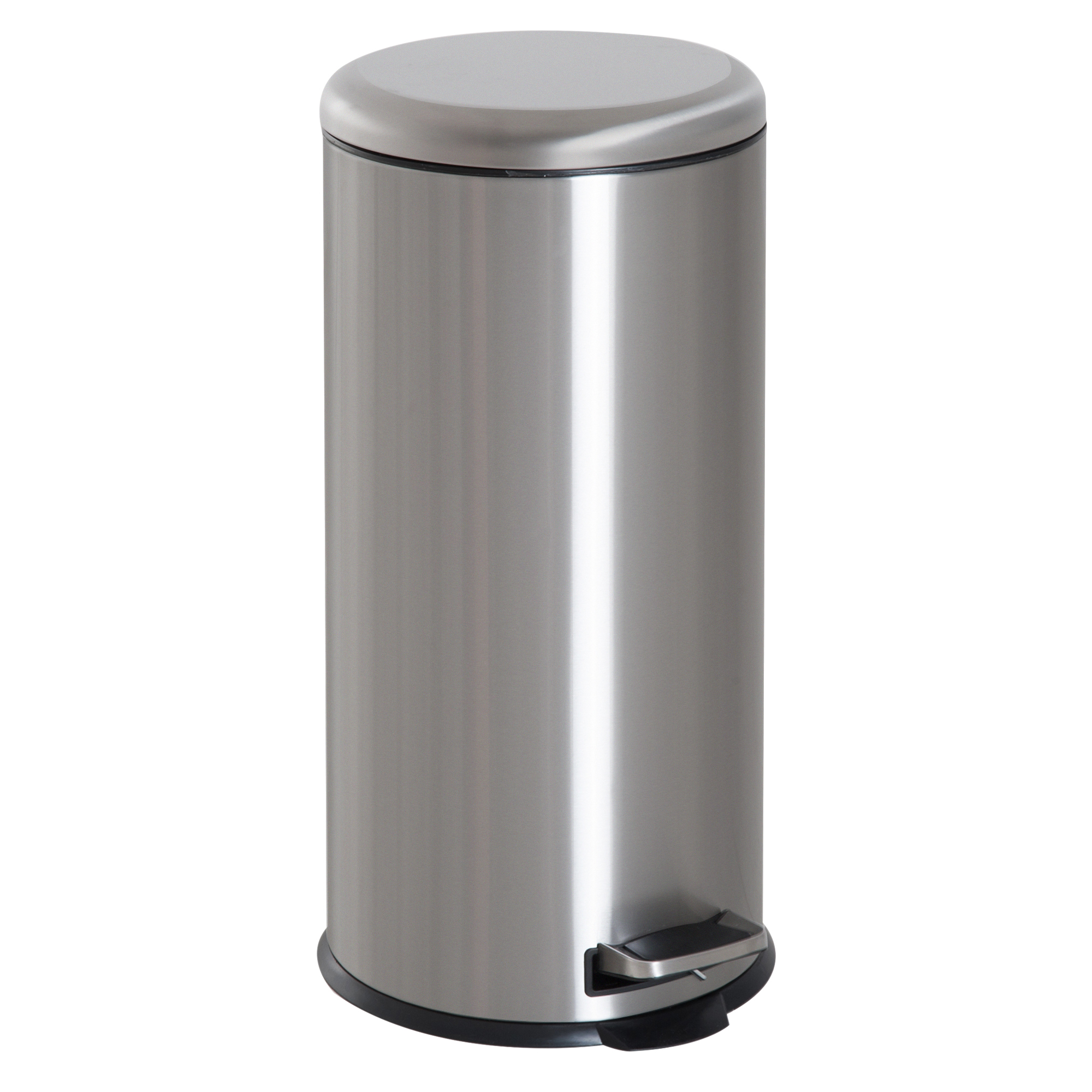HOMCOM 30L Mülleimer Abfalleimer, Papierkorb, Treteimer mit Deckel, Fußpedal, Müllbehälter mit Inneneimer, Mülltrennung für Wohnzimmer, Büro, Rund