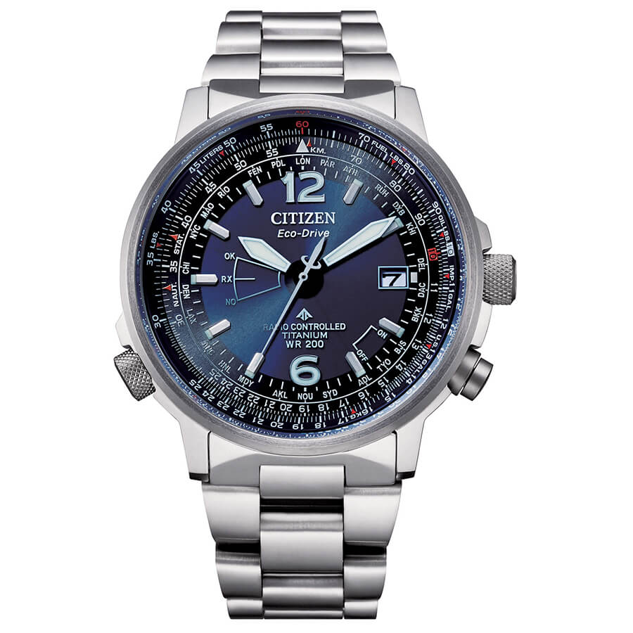 Orologio Citizen CB0230-81L Pilot Super Titanium blu