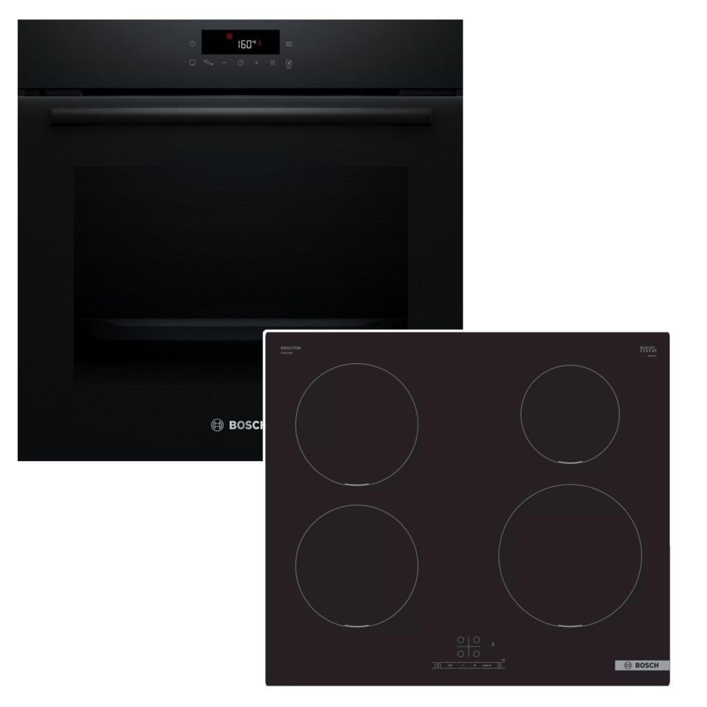 Backofen-Set Pyrolyse 3D-Heißluft + autarkes Induktionskochfeld, 60 cm, PowerBoost