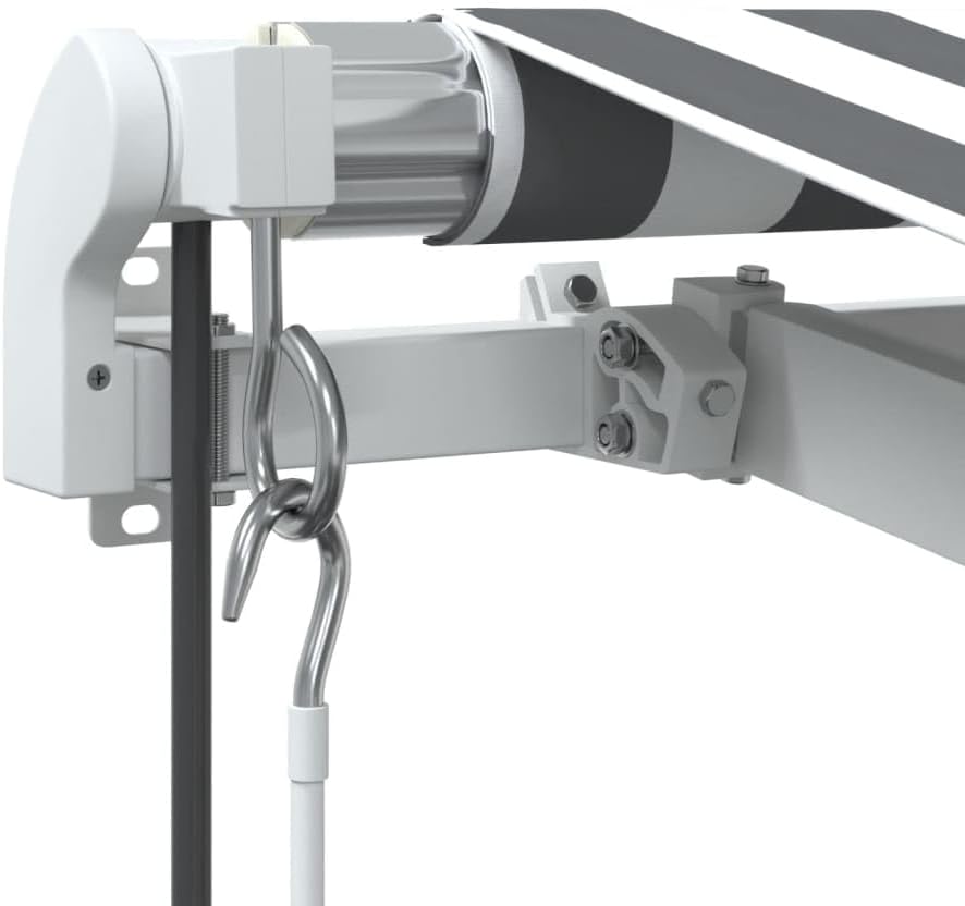 Automatic Retractable Awning Anthracite and White 350 x 250 cm for Patio, Electric Awning with Remote Control for Outdoors, UV Resistant Fabric and Aluminium