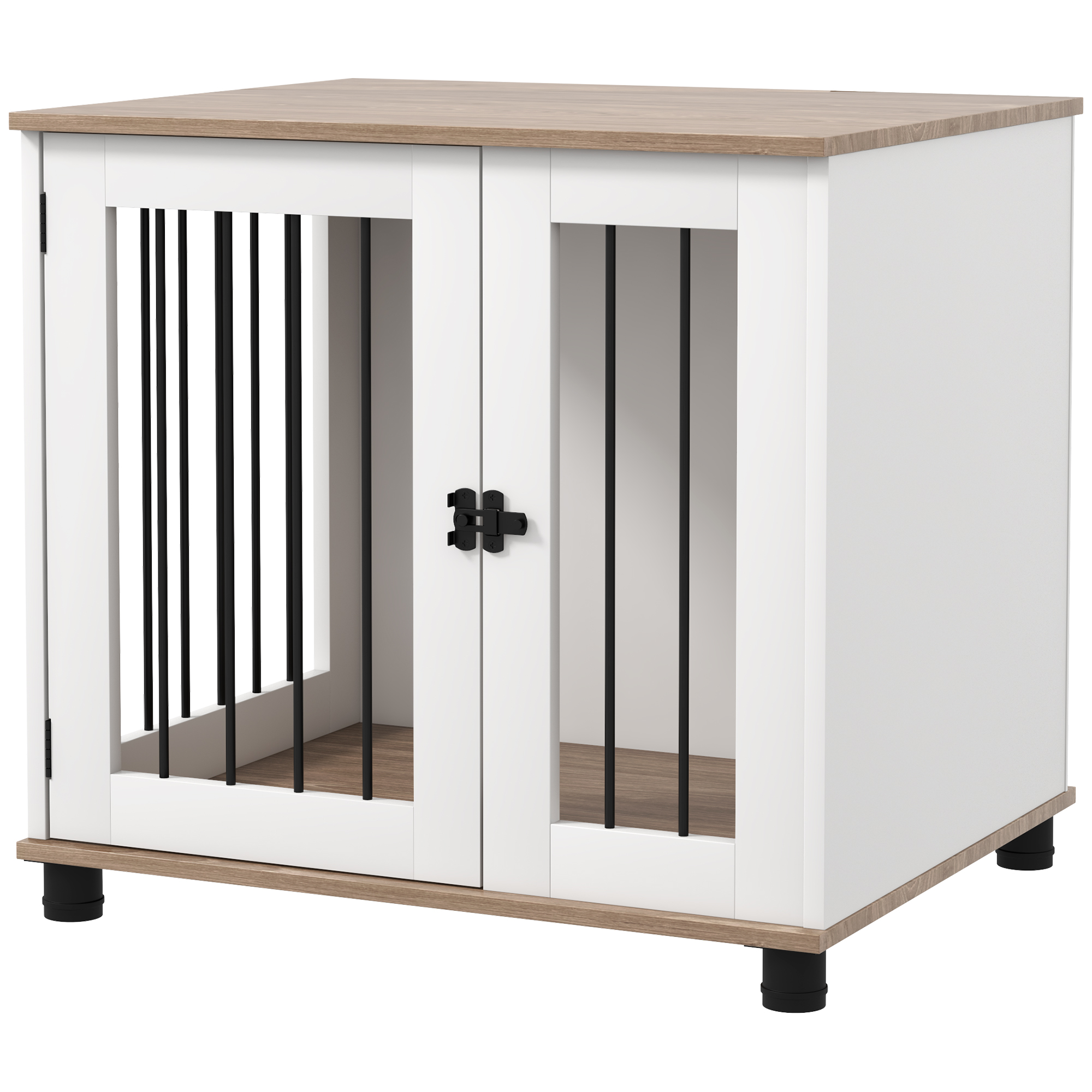 PawHut Hundekäfig Haustier auf Füßen 2 in 1 Beistelltisch mit 1 verriegelbaren Tür - Maße 73L x 60B x 68H cm
