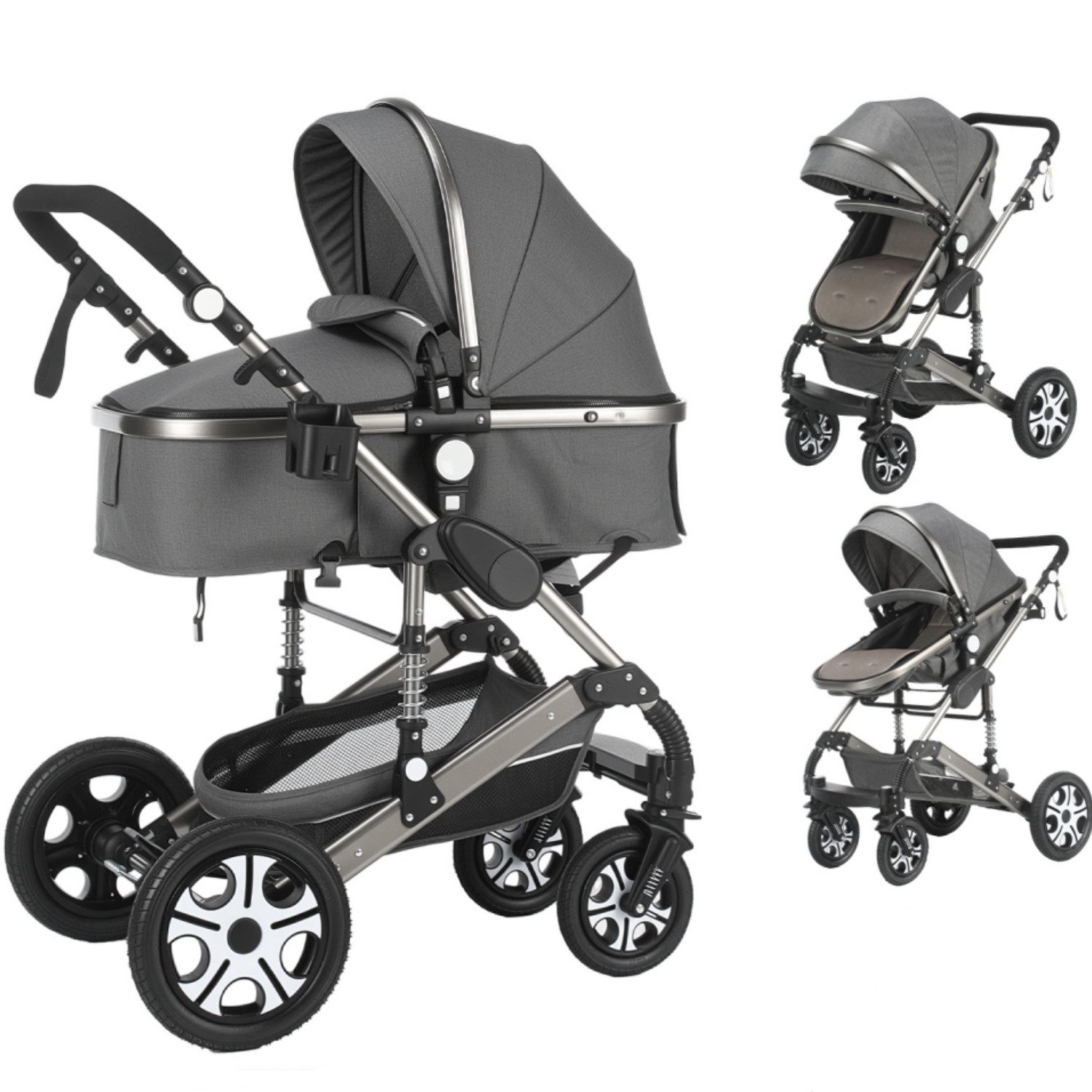 Kombi-Kinderwagen Babyschale Baby Buggy Babywanne 3in1 Set