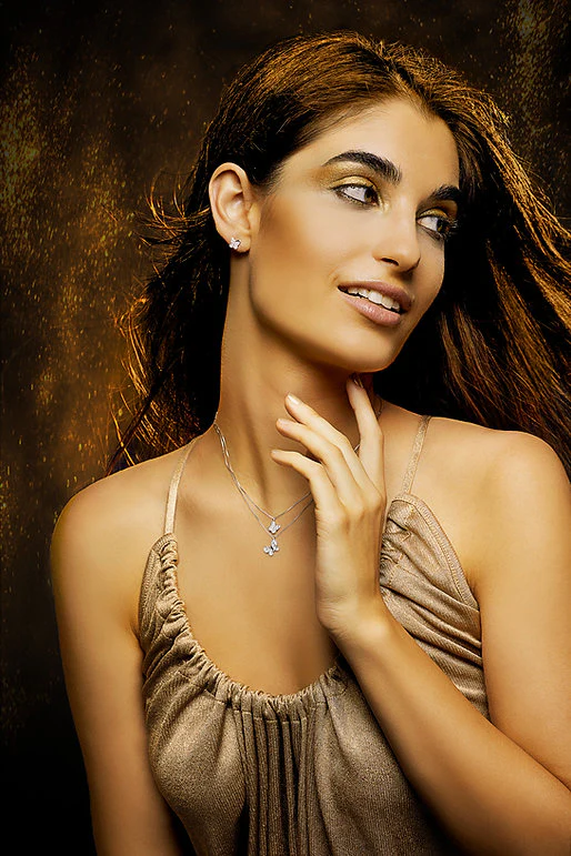 Collana Ambrosia Gioielli Farfalla in oro bianco 18kt -  AGZ 278