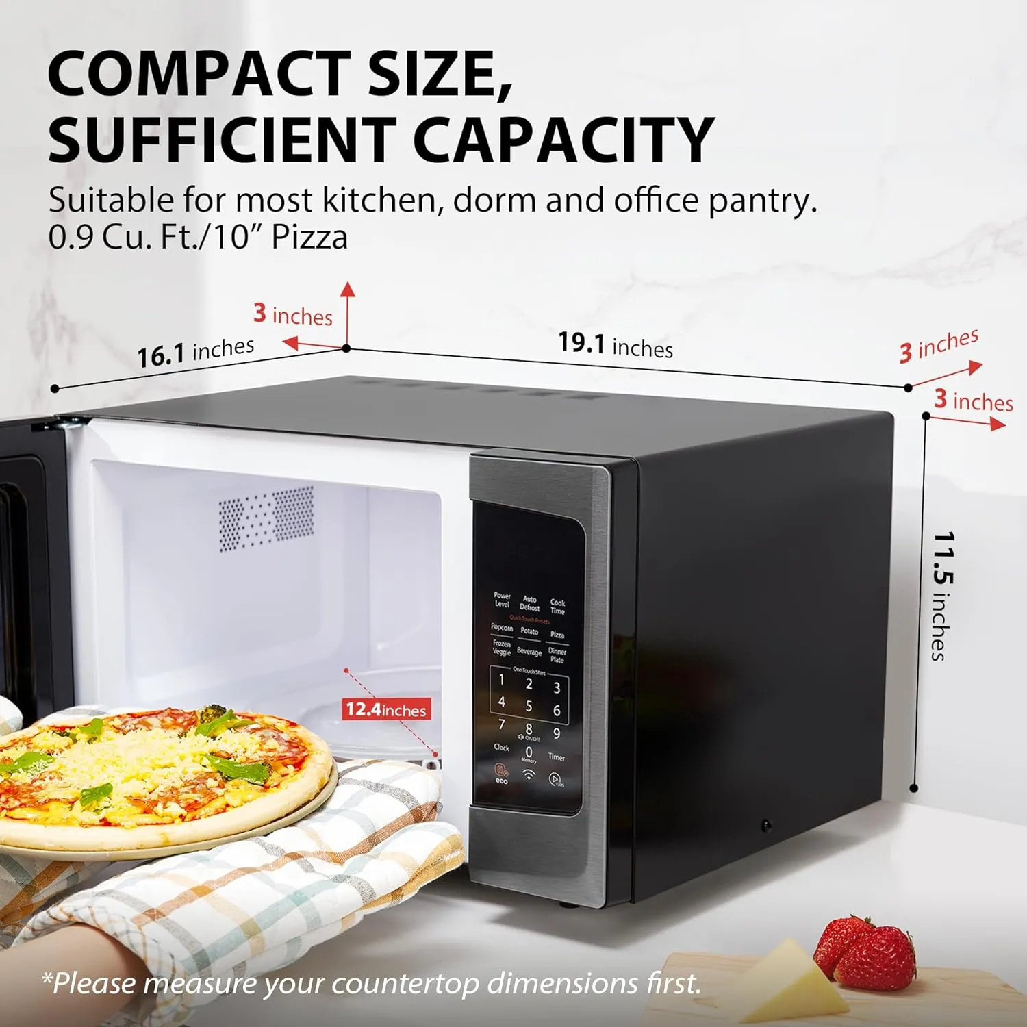 TOSHIBA 4-in-1 ML-EC42P(SS) Countertop Microwave Oven, Smart Sensor, Convection, Air Fryer Combo, Mute Function, Position Memory 13.6