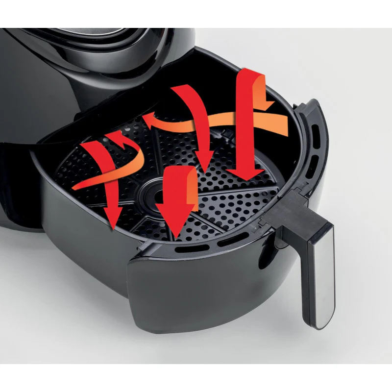 Friggitrice ad Aria XXL - 2,5 kg Patatine Fritte - 7 Litri - 1800 Watt - Nero