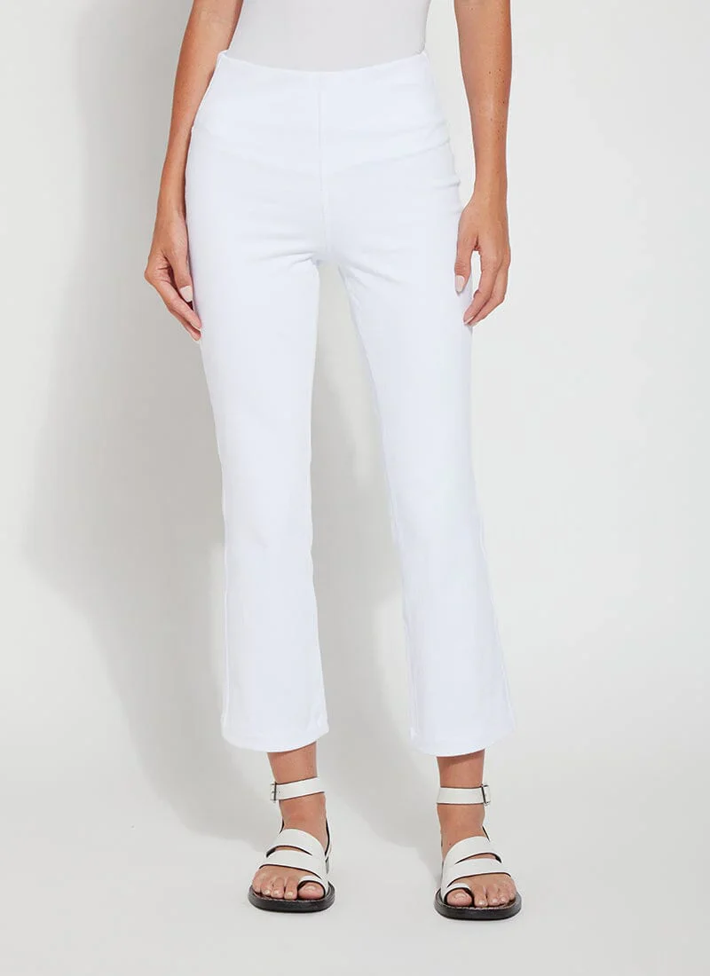 Ankle Baby Bootcut Jeans in White by Lysse