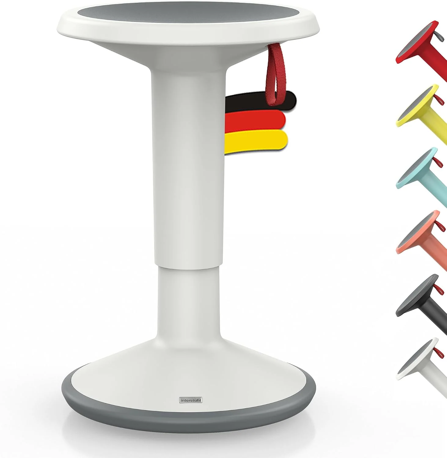 Interstuhl Schreibtisch, Weiß, UPis1 - ergonomischer Sitzhocker mit Schwingeffekt -, UP Designhocker)
