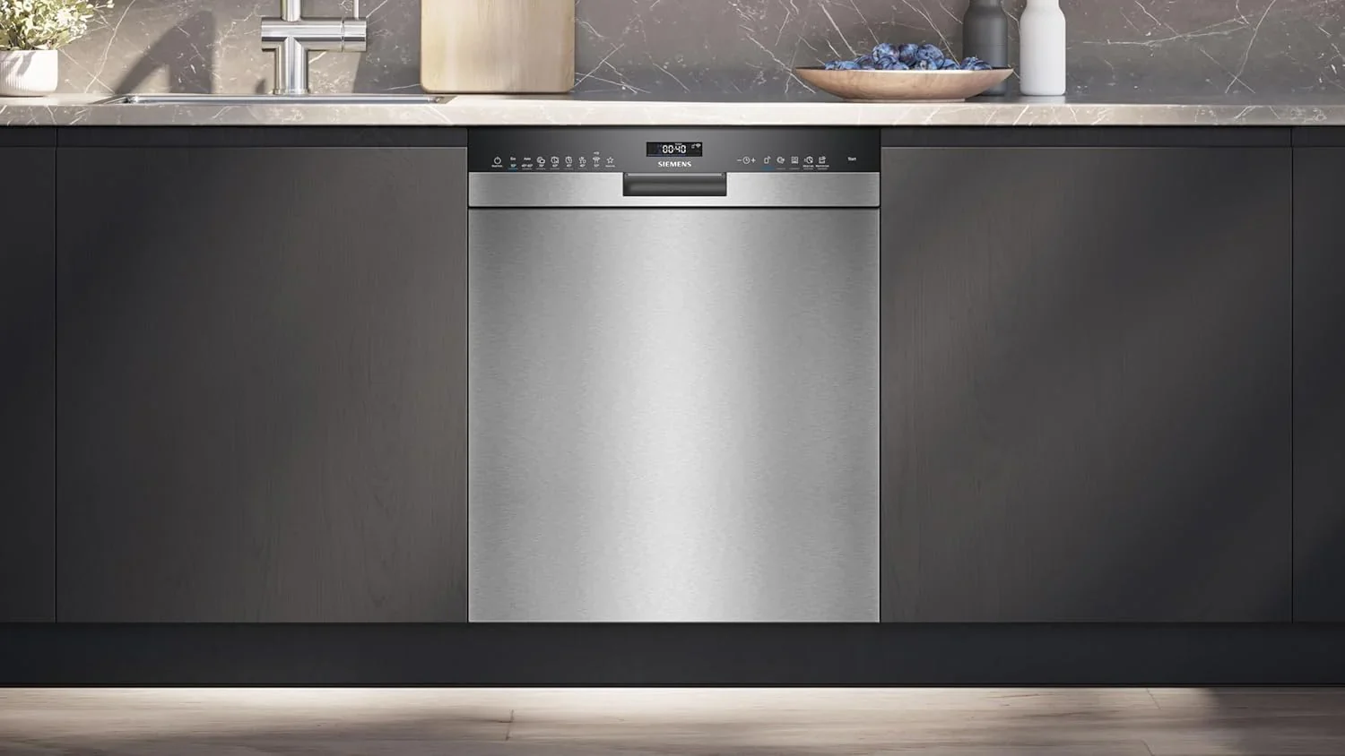 Siemens SN63EX14VE, iQ300 Smarter Geschirrsp��ler, Vollintegrierte Sp��lmaschine mit Besteckschublade, 60 cm, Auto T��r?ffnung dank autoOpen dry, Besonders leise durch iQdrive-Motor, infoLight aquaStop