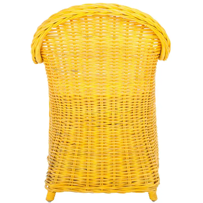 SAFAVIEH Sinja Yellow Rattan Club Chair - 24 x 26 x 35 - 24Wx26Dx35H