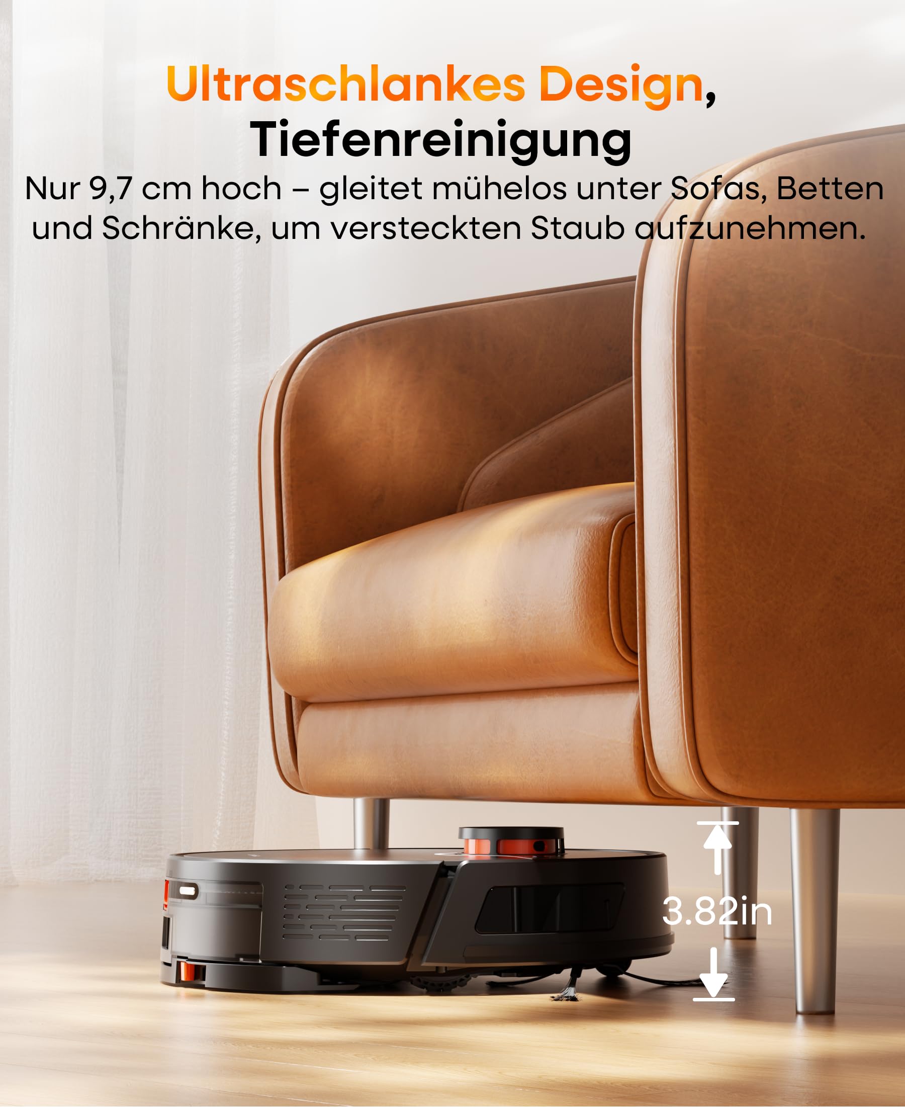 Saugroboter mit Wischfunktion und Absaugstation, 8000Pa, UR3, 3,5L Staubbehälter, 200 Minuten Laufzeit