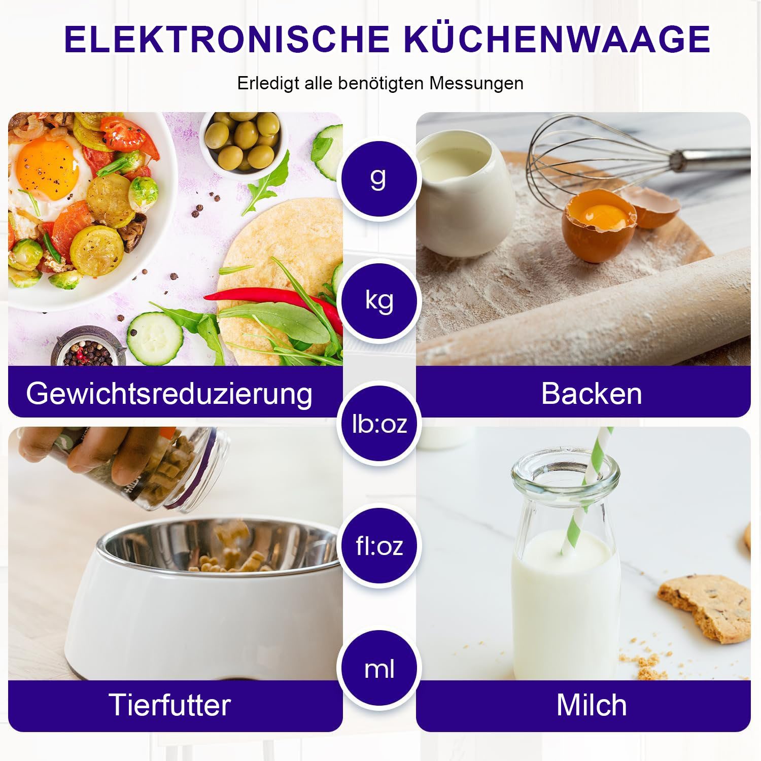 Küchenwaage Digital mit Geneigtes Display Edelstahl Bestseller 15 kg