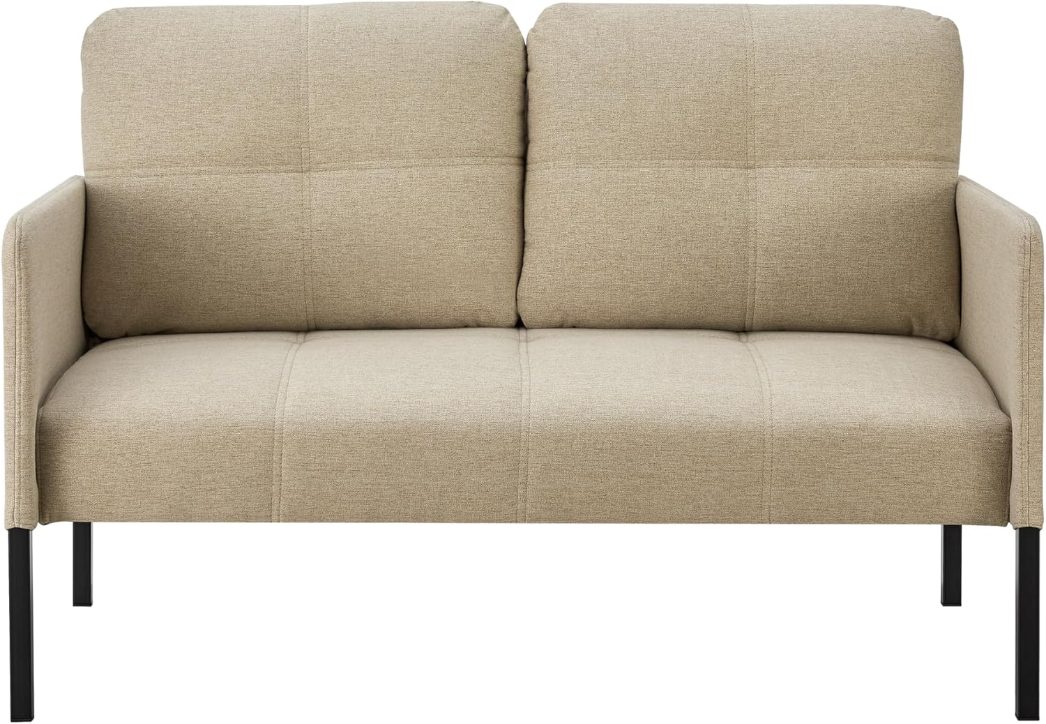 [en.casa] Divano a 2 Posti di Seduta Divano Relax con Braccioli Divano con Seduta e Schienale Imbottiti Rivestimento in Tessuto - Beige