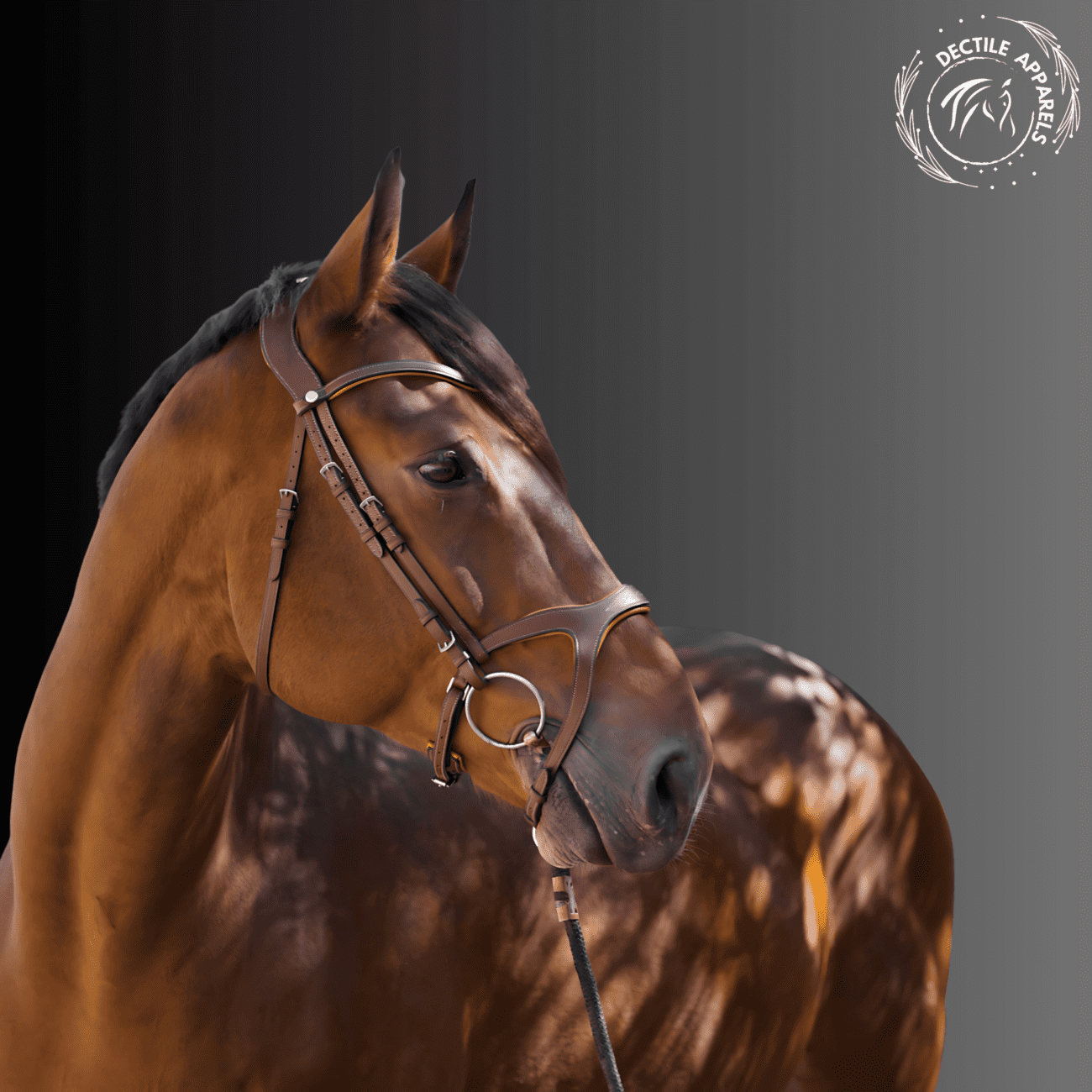 Brown Leather Bridle with Crystal Browband