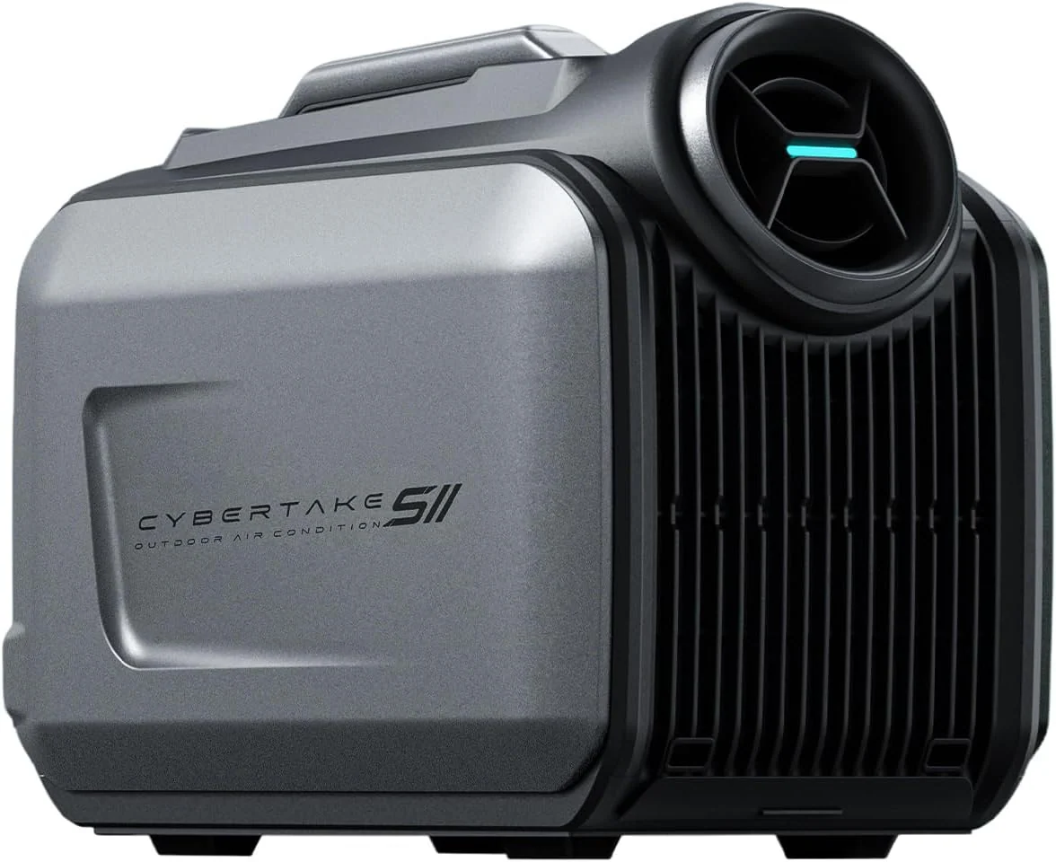 Cybertake S2 Pro Portable Camping Air Conditioner, 8 Hours on 1kWh, 3-Way Power(48V DC, 12-24V Vehicle, 100V-240V Wall), Camping, RV