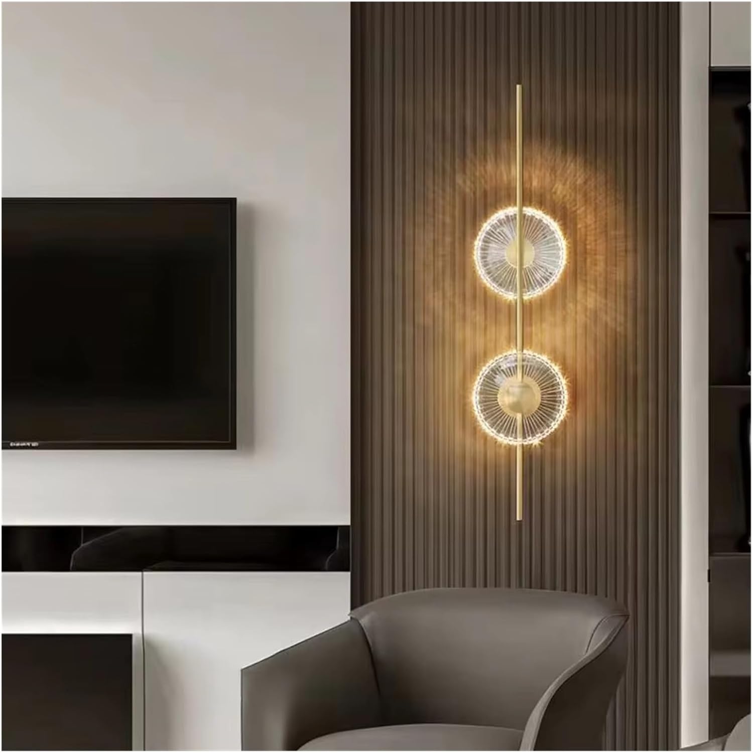 Nordische Led-Wandleuchte, Kreatives Design Aus Kupfer-Acryl, Ideal Für Schlafzimmer, Eingangsbereich Und Mehr.,2 Lights