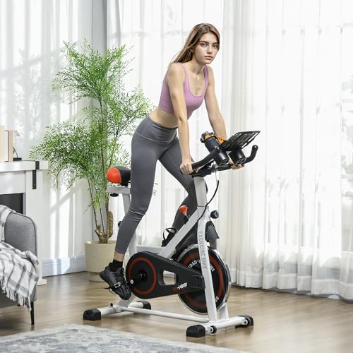 HOMCOM Cyclette cyclette regolabile portabicchieri