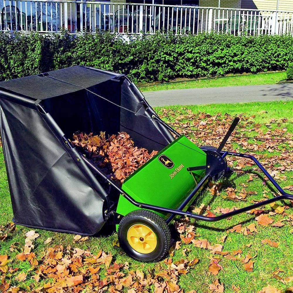 John Deere 42�� trailed lawn sweeper, 24 cubic foot capacity, adjustable brushes
