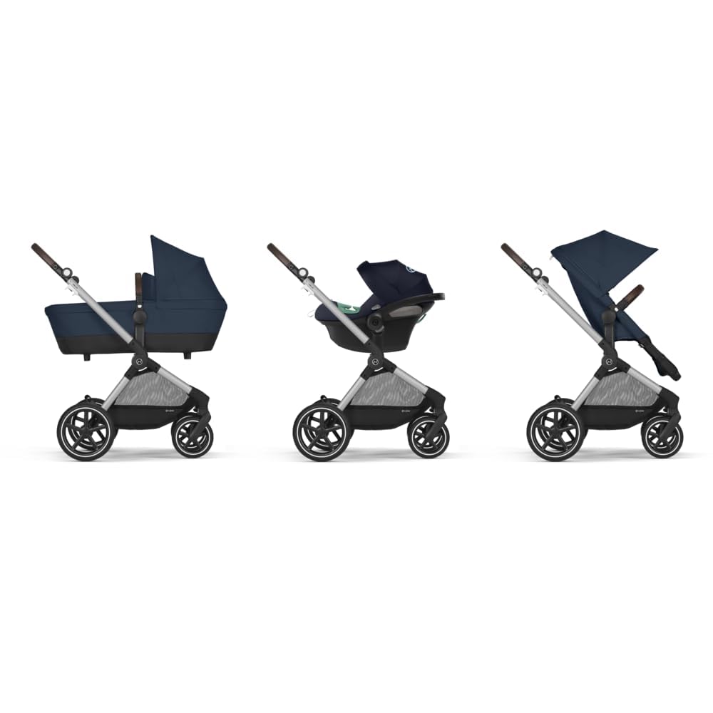 CYBEX Gold Kinderwagen EOS Lux 2-in-1, Reisesystem, Ab Geburt bis 22 kg (ca. 4 Jahre), Moon Black