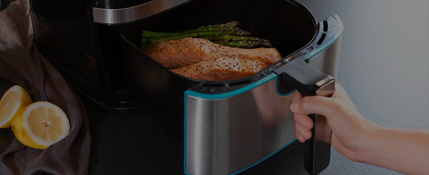 Cecotec Friggitrice ad aria da 5,5 l, Air Fryer, Cecofry Full InoxBlack 5500 Pro