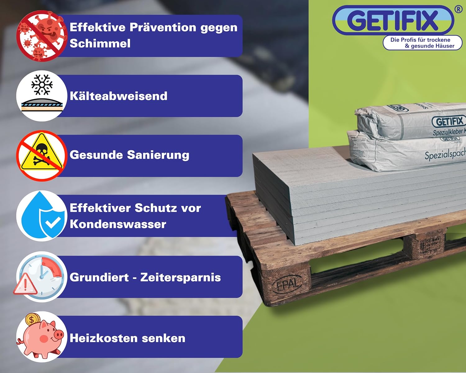 Klimaplatten-Set Grundiert 25 mm für 5 m² - Kalziumsilikatplatten - DIY - Feuchtigkeitsregulierung