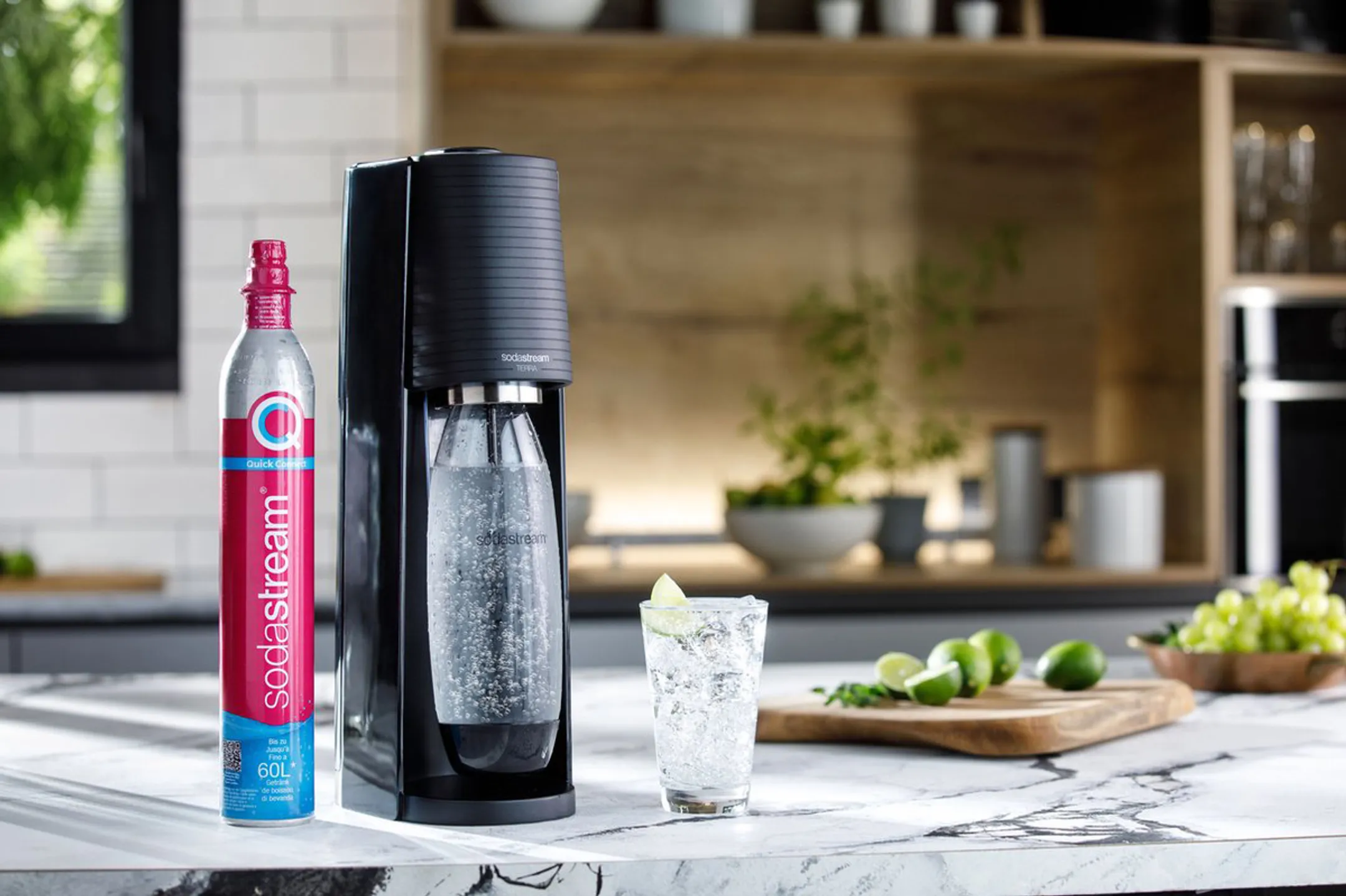 Sodastream Bruiswatertoestel Terra Black inclusief Cilinder Quick Connect