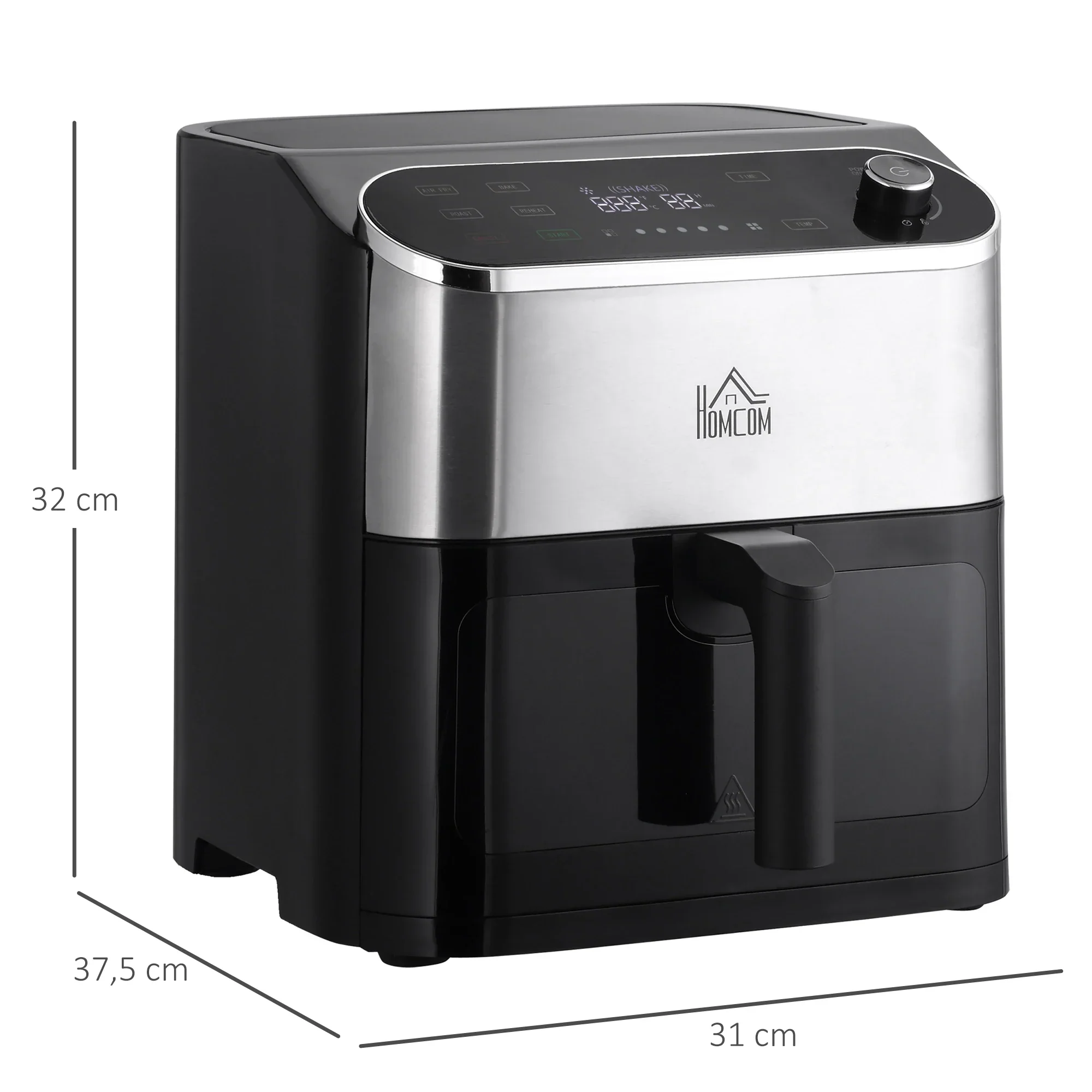 HOMCOM heteluchtfriteuse airfryer vetarm snel koken