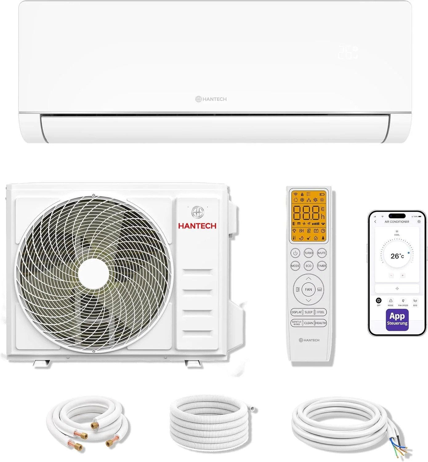 HANTECH A+++ Split Klimaanlage 18000 BTU H-PLUS energiesparender und umweltschonender Betrieb für ganzjährig angenehme Temperaturen