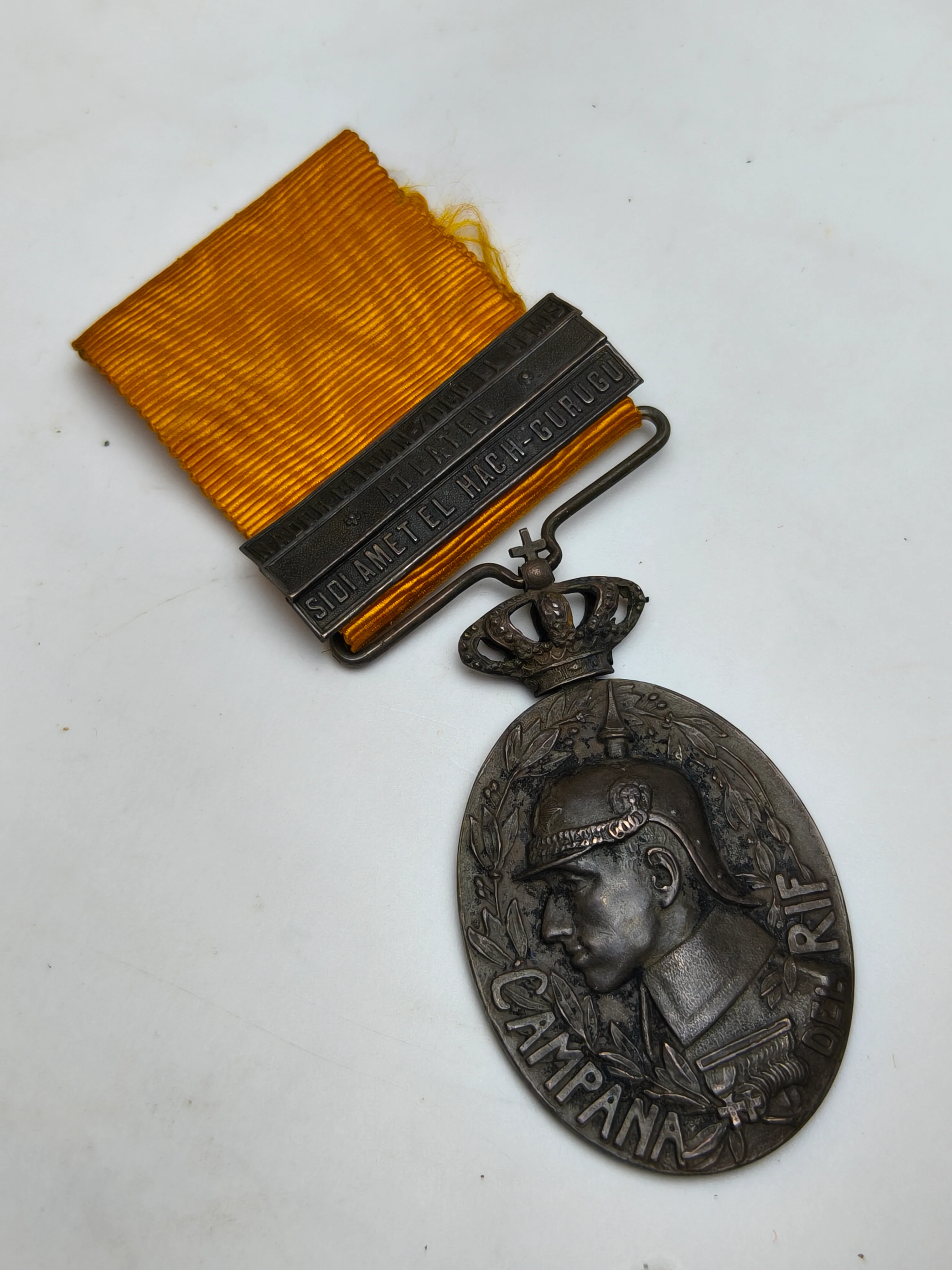 Africa's Colonial Spanish Medal Campaign, 3 medal bars. Spain Alphonso XIII period.