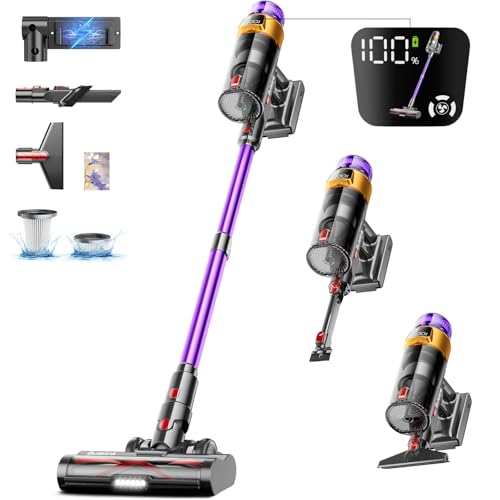 Aspirapolvere Senza Fili Potente,45Kpa/550W/70Min Scopa Elettrica Senza Fili,1,8L,Schermo Animato OLED& Spazzola Antigroviglio Migliorata,Aspirapolvere Ricaricabile a Parete,Adatto per Tappeti/Capelli : Amazon.it: Casa e cucina