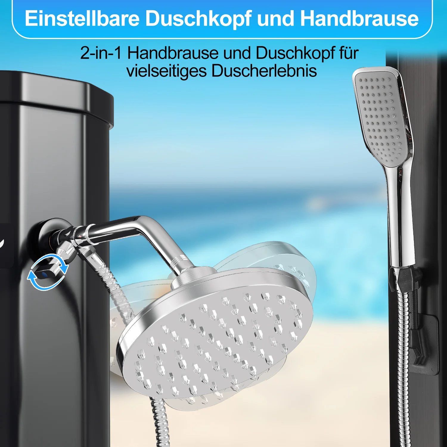 Sonnewelt 60L Solar Shower Tuindouche incl. beschermkap en handdouche