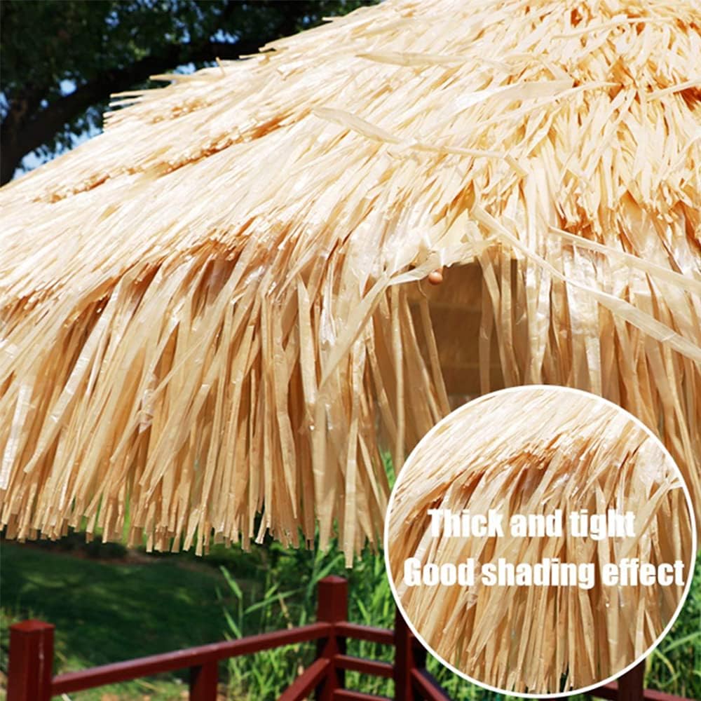 Garten Parasols Hawaii Stroh Parasole, Regenschirme für den Außenpool, faltende Stroh -Terrassen -Regenschirm, 2 m/7,4 Fuß runden Garten Parasol Café Housewares Windproof Portable Outdoor Parasols
