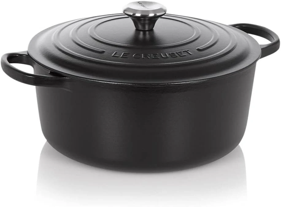 Le Creuset La Marmite Signature Backofen, 6,125 kg, 28 cm, 6,7 l, Schwarz, Le Gusseisen-Bräter mit Deckel, R