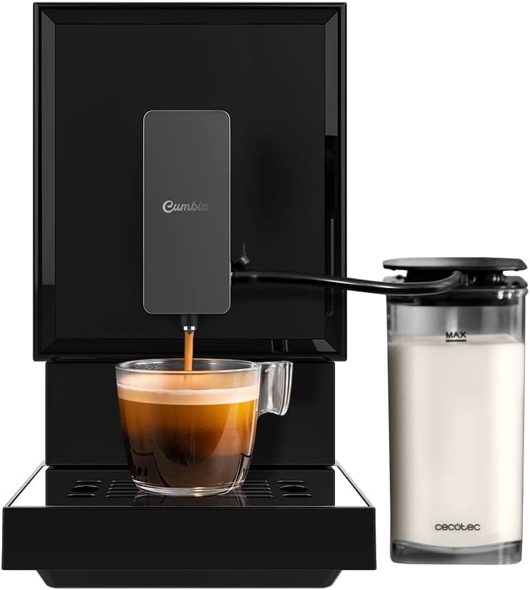 Cecotec Macchina da Caffè Superautomatica Compatta Cremmaet Compact. 1350 W, 19 Bar, Sistema di Riscaldamento a Blocchi Termici, Pulizia Automatica