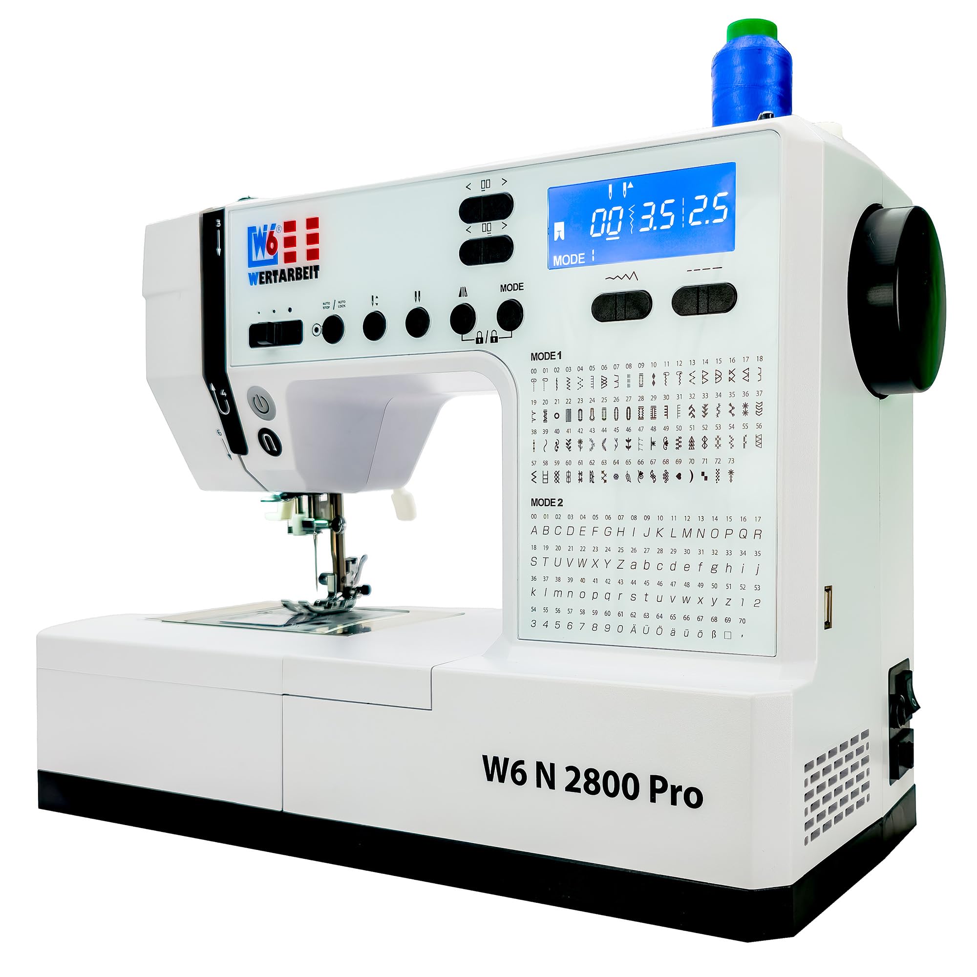 Freiarm-Computer-Nähmaschine N 2800 Pro mit 143 Programmen und Alphabet, LCD-Display, Start/Stopp-Taste sowie Knopflöchern