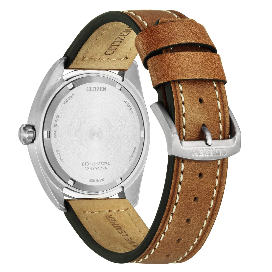 Orologio Citizen BM8560-11X aviator verde in titanio e pelle