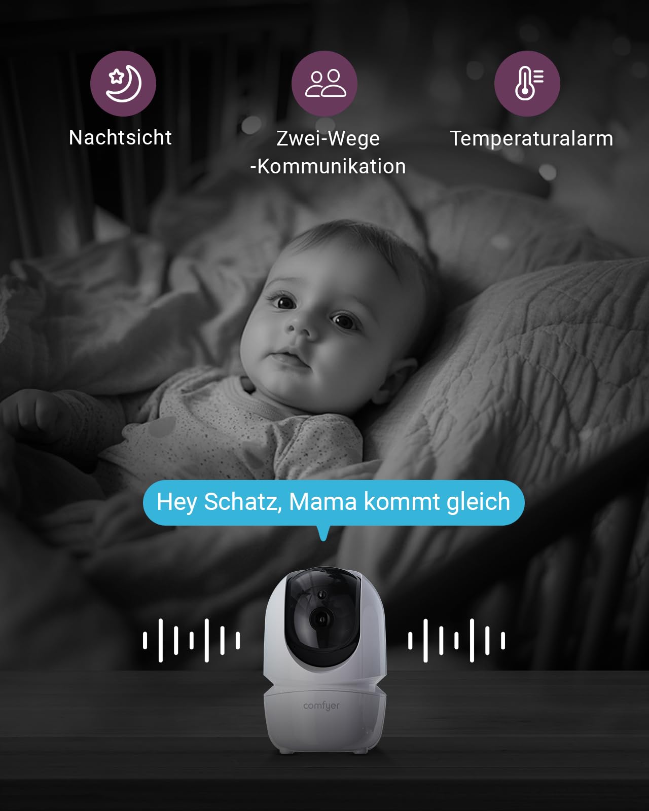 Babyphone mit 2 Kameras und 7