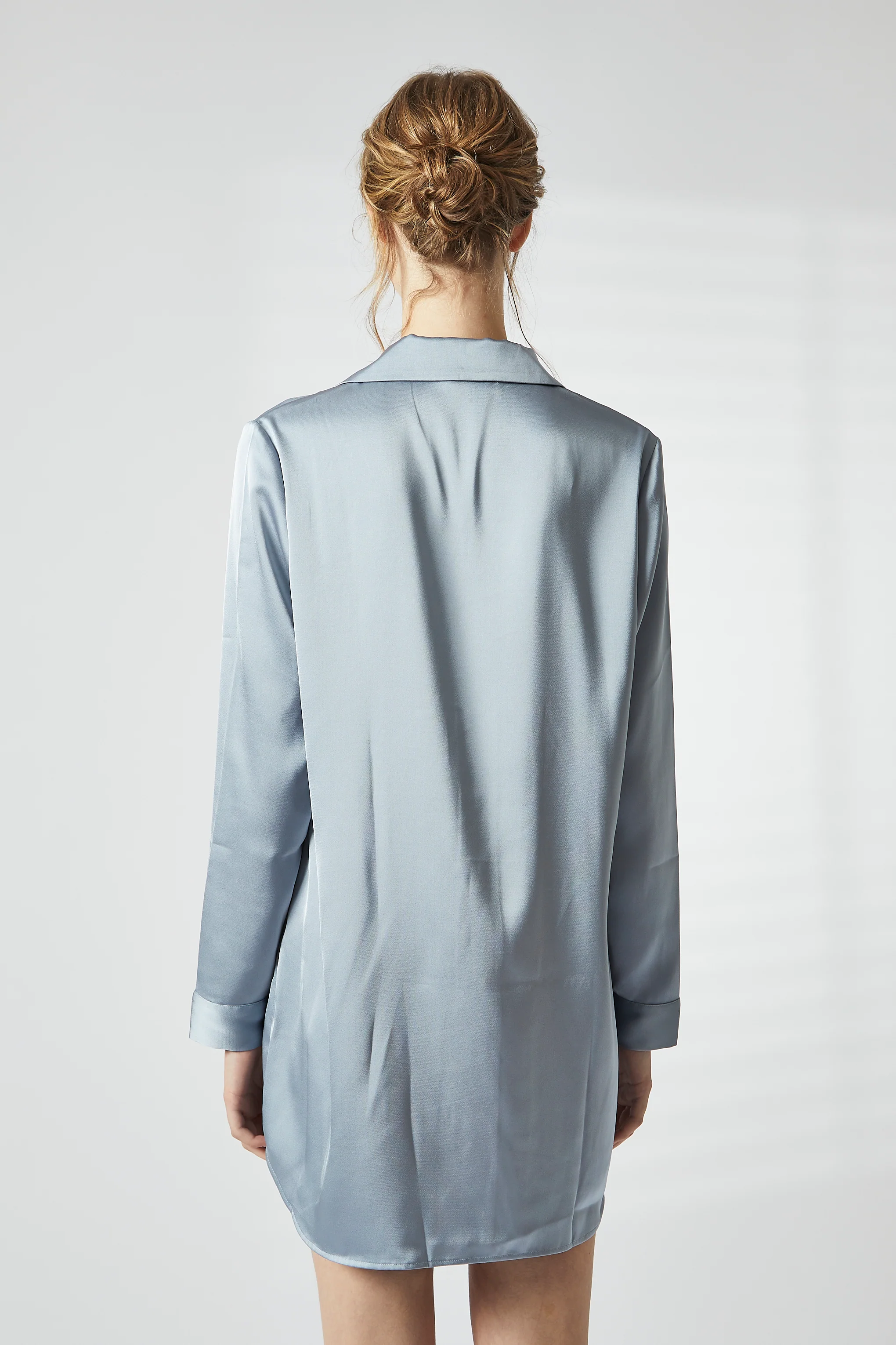 Dusty Blue Satin Night Dress